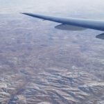 Boeing 777 window view over China